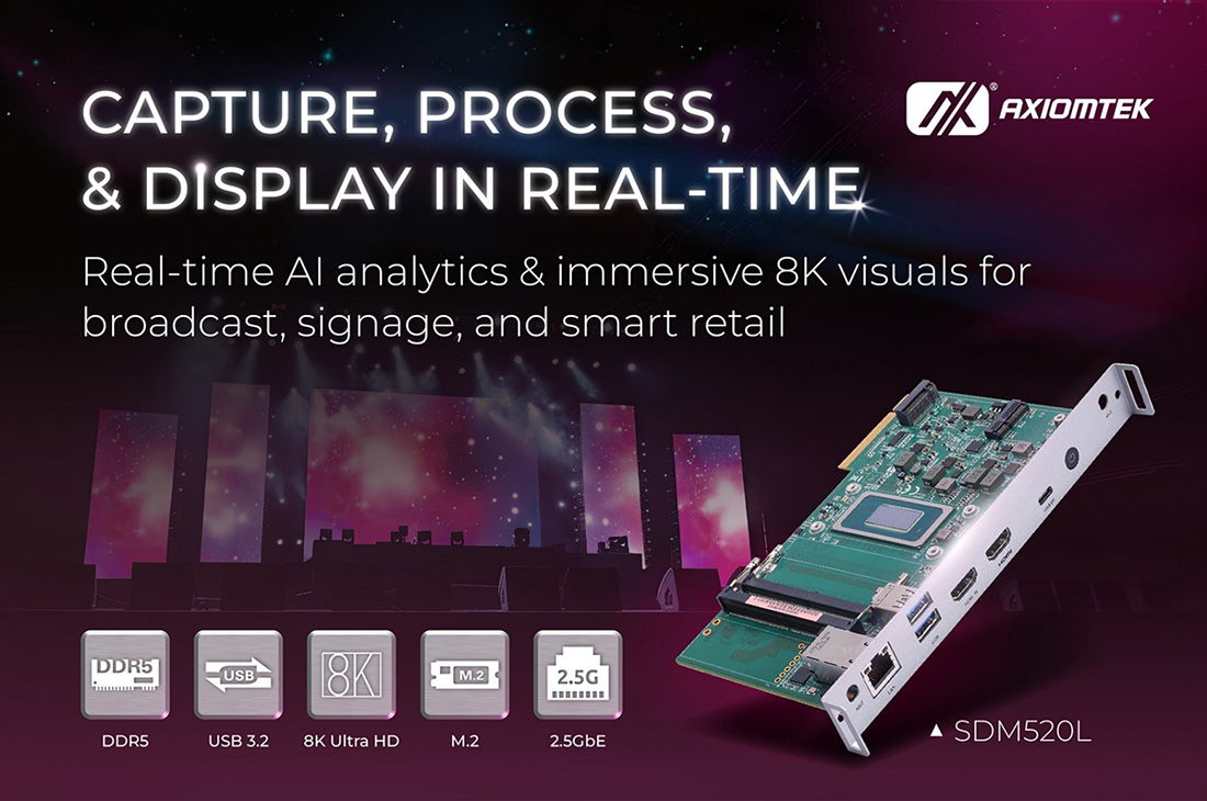 Axiomtek Launches SDM520L: Industry-First Intel® SDM with HDMI Input, PoE, and AI Edge Computing for Smart Pro-AV and Digital Signage