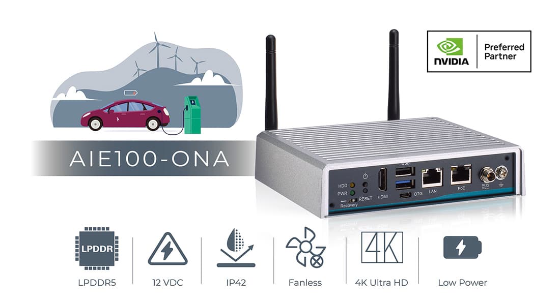 EV Charging Bollard Solution AIE100-ONA for On-Device Edge Computing