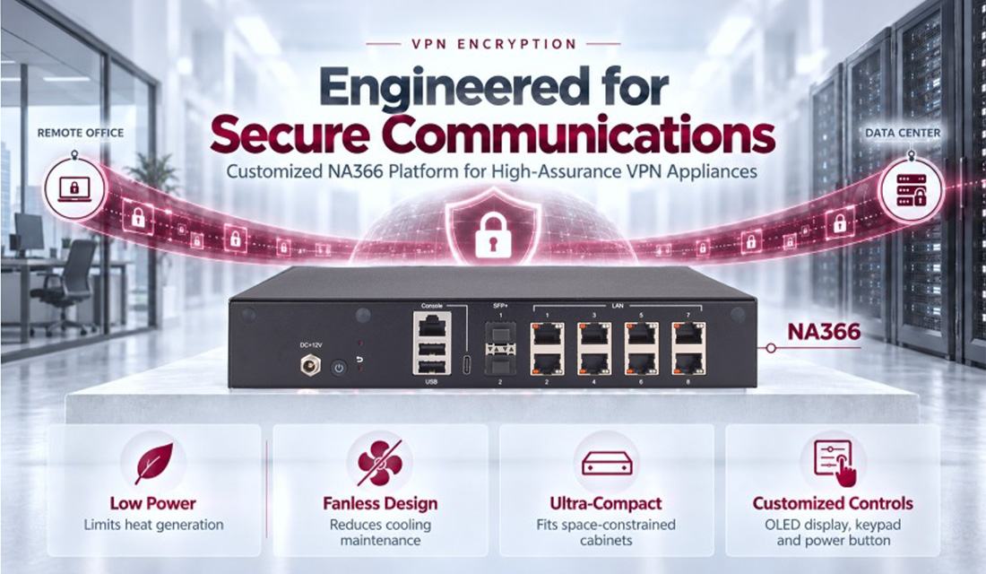 高安全性 VPN 應用客製化 NA366 平台